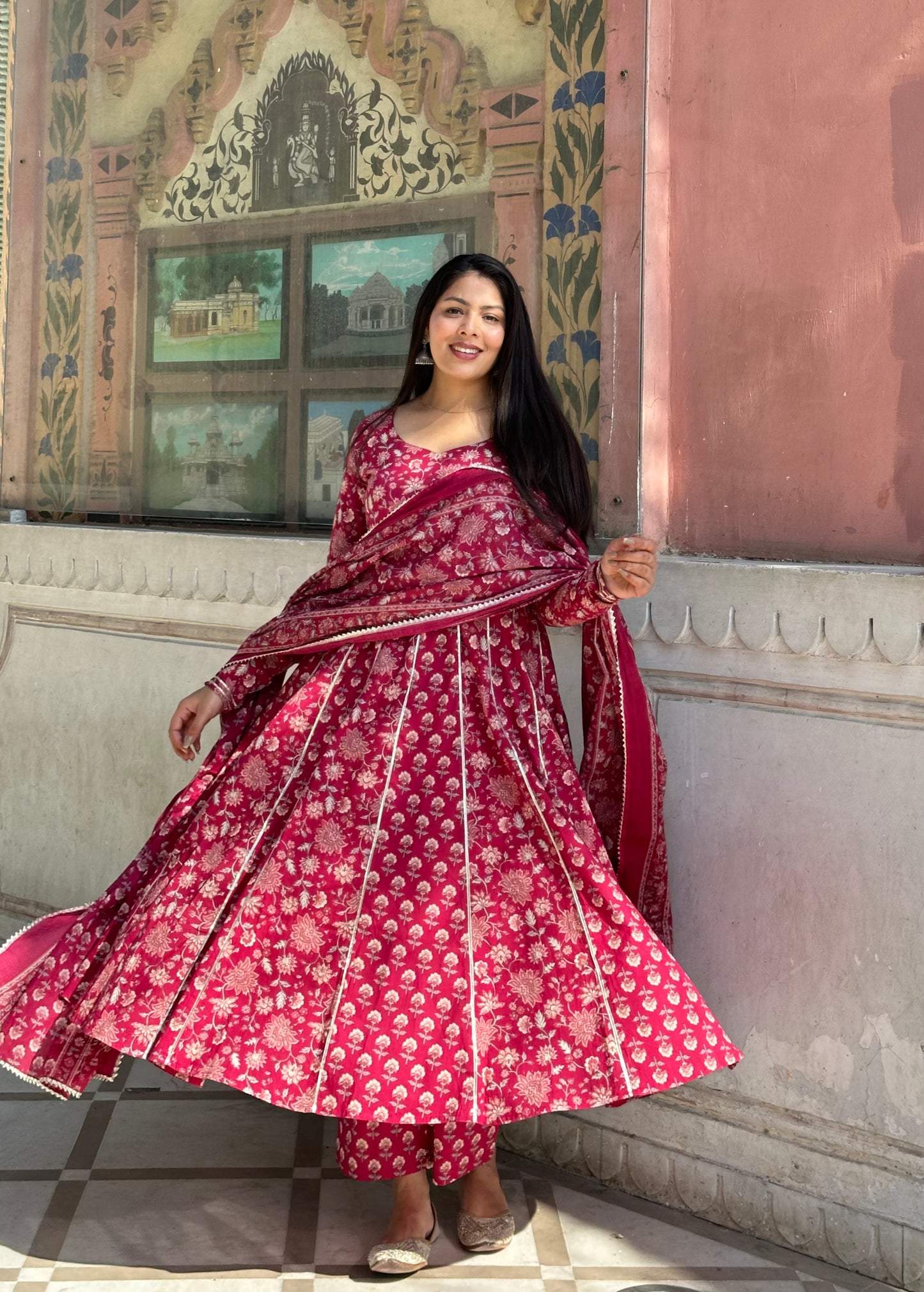 Wedding ready gota Anarkali suit set