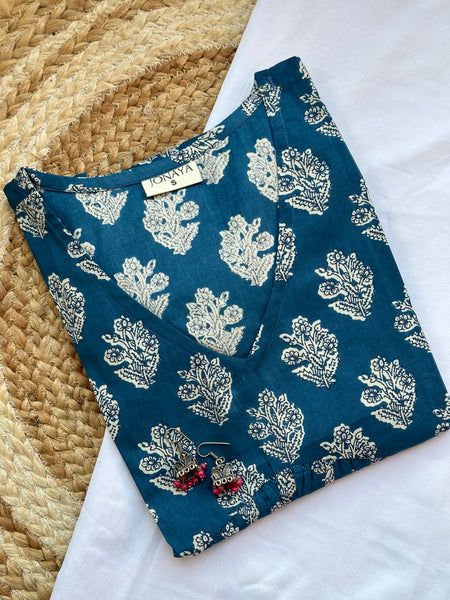 Floral block peplum top - Jonaya