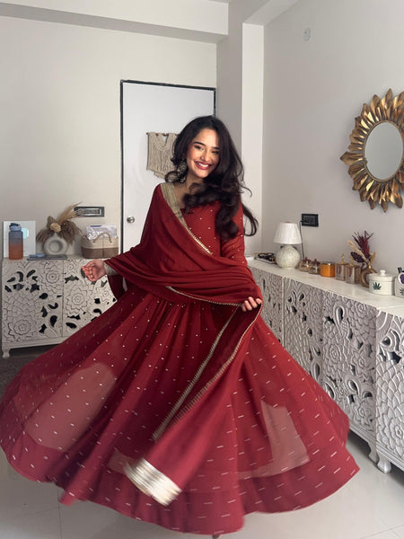 Chand Pure Georgette Anarkali set Jonaya