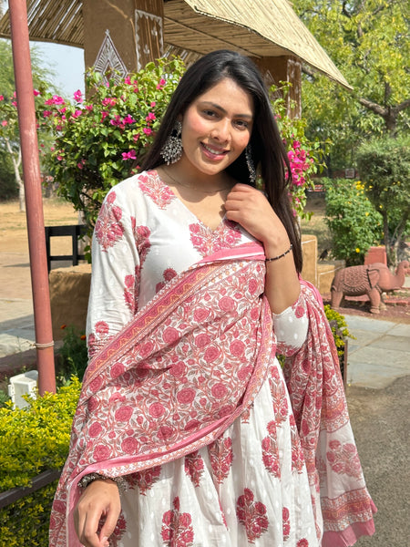 Pink blossom Angrakha suit set - Jonaya