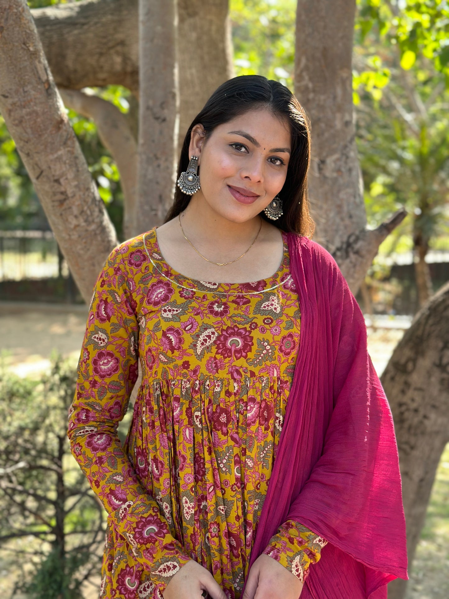 Gulab yellow Anarkali Suit Set