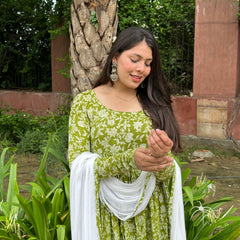 Leaf Green Full Gher Suit Set - Jonaya
