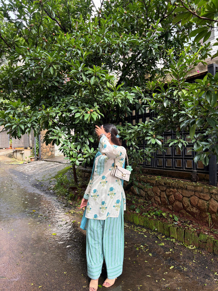 Turquoise Green Farshi Salwar Set Jonaya