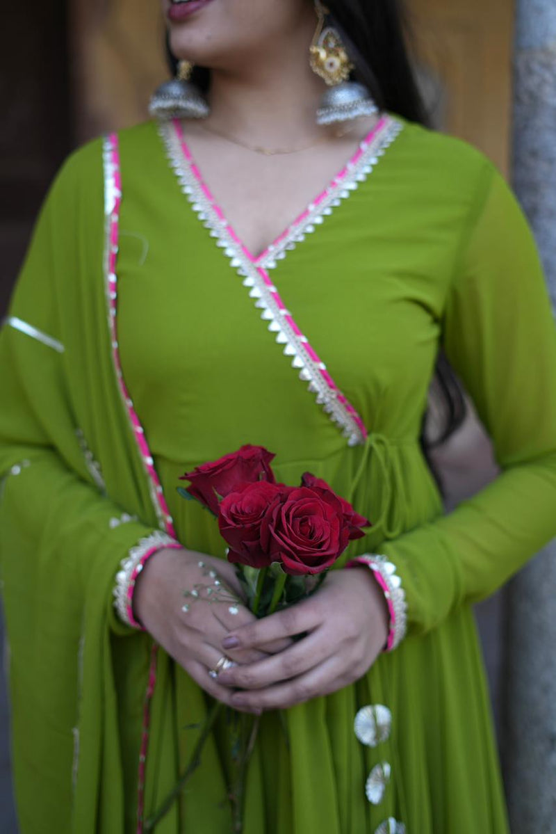 Mehndi Georgette Anarkali set Jonaya