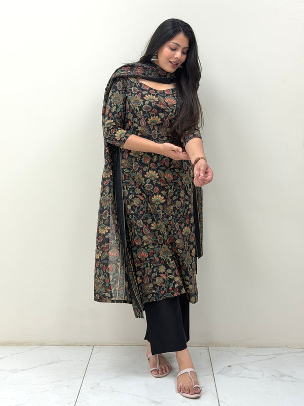 Midnight Black straight suit set Jonaya