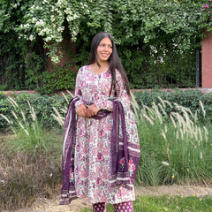Creamy wine garden suit set - Jonaya