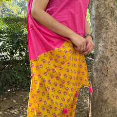 Yellow pink flory farshi salwar set Jonaya