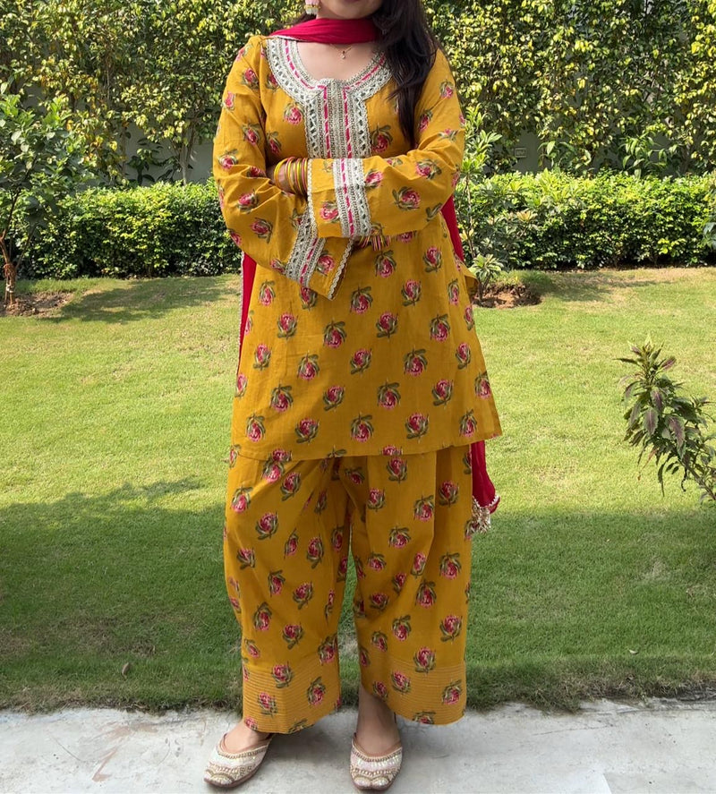 Pista Ladoo Farshi salwaar set Jonaya