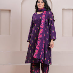 Purple pink floral straight suit set Jonaya