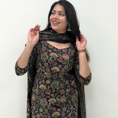 Midnight Black straight suit set Jonaya