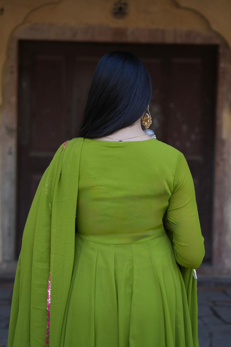 Mehndi Georgette Anarkali set Jonaya