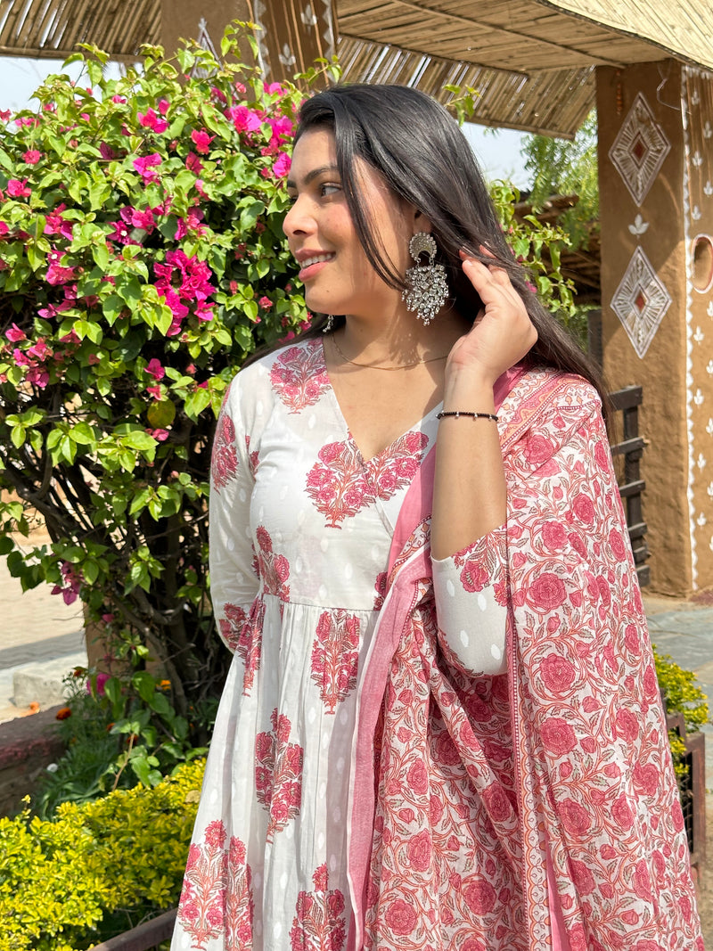Pink blossom Angrakha suit set - Jonaya