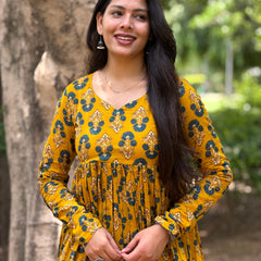 Pretty teal mustard kameez Jonaya