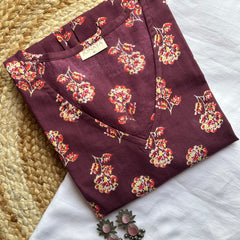 Purple bliss floral full sleeves Peplum top - Jonaya