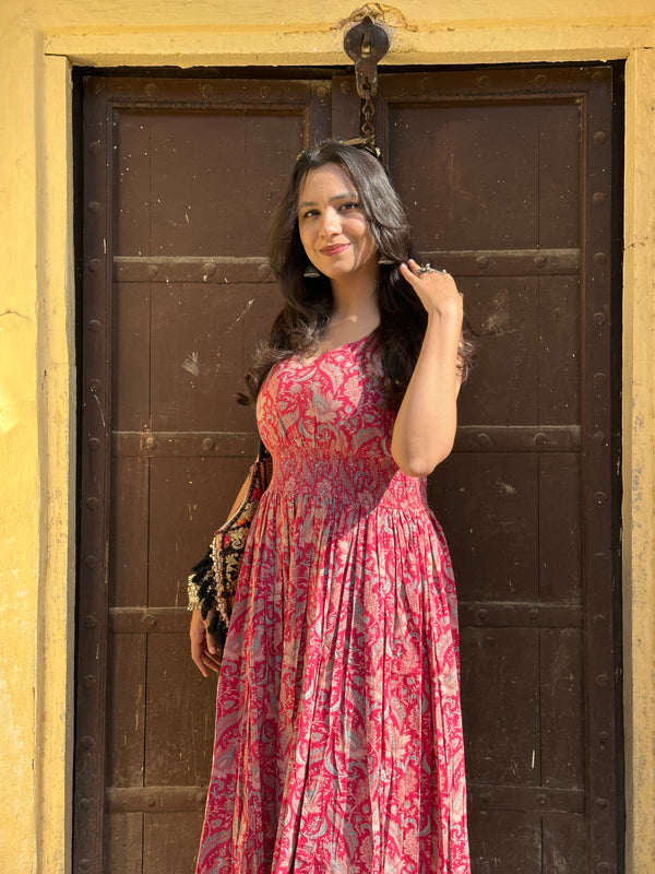 Pink Paisley Floral Dress Jonaya