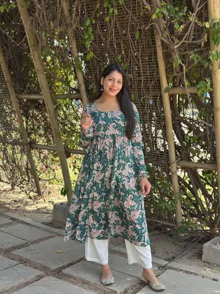 Pink beige paisley kameez - Jonaya