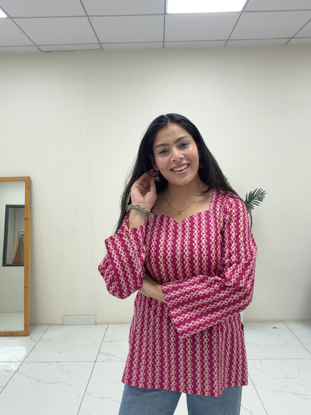 Meganta beige short Kurti Jonaya