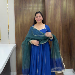 Sweetheart green blue gota Anarkali set Jonaya