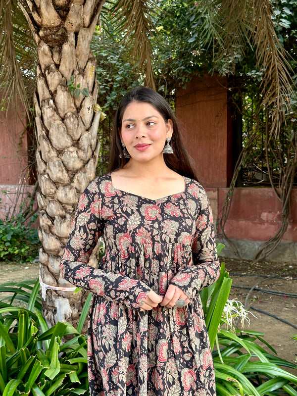 Black garden Anarkali Kameez - Jonaya