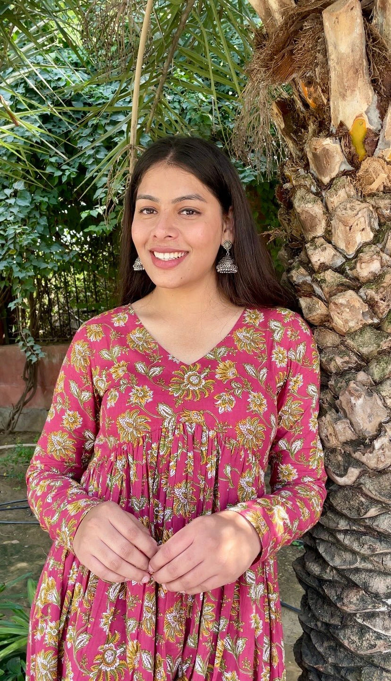 Floral Raspberry Mohini set - Jonaya