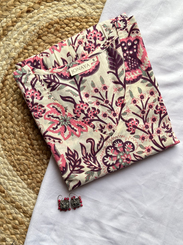 Ivory Garden Full Sleeves Peplum Top - Jonaya