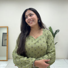 Pista green short Kurti Jonaya