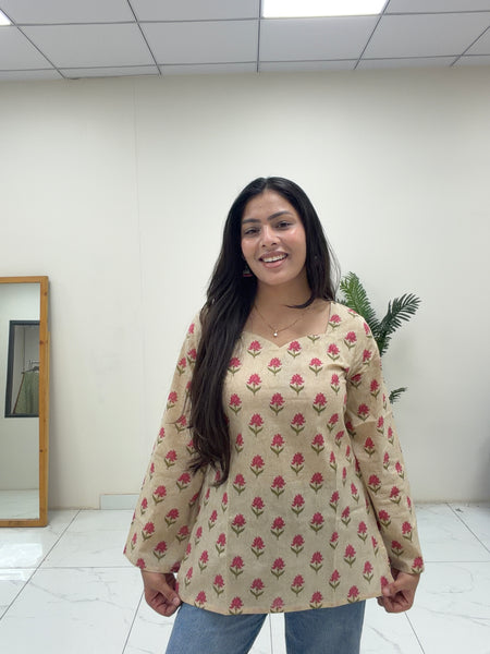 Pretty pink short Kurti Jonaya