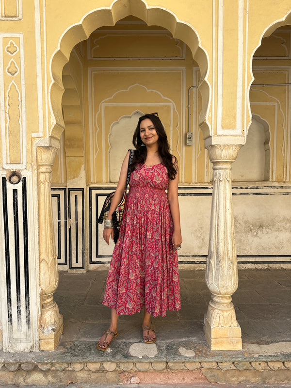 Pink Paisley Floral Dress Jonaya