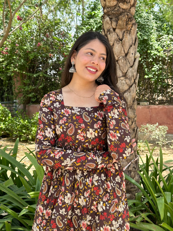 Breezy Brown Kameez - Jonaya