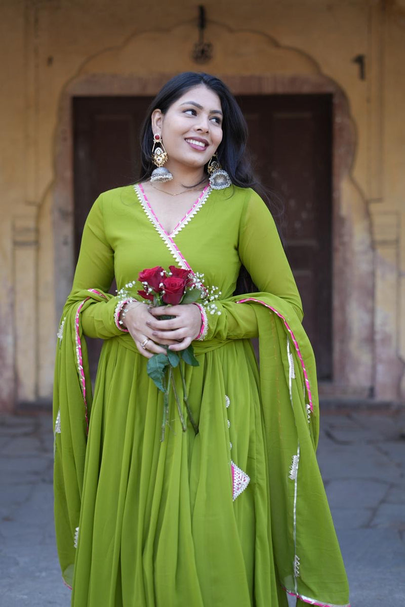 Mehndi Georgette Anarkali set Jonaya