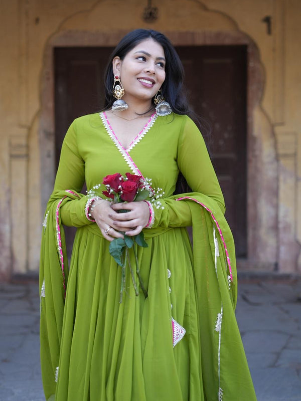 Mehndi Georgette Anarkali set Jonaya