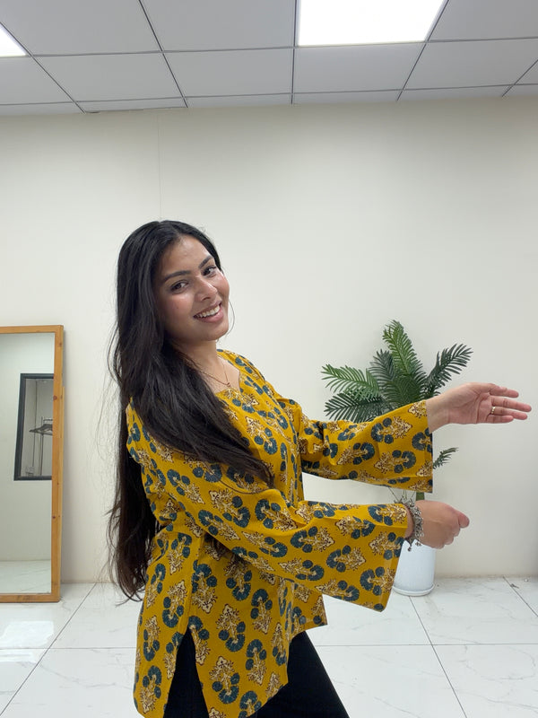 Yellow haze short Kurti Jonaya