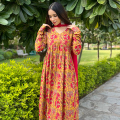 Yellow floral mohini set - Jonaya