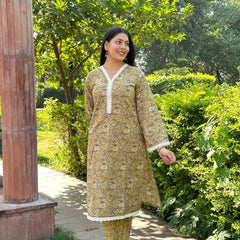 Yellow Pakistani lace suit set - Jonaya