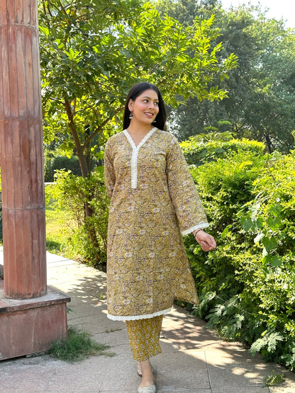 Yellow Pakistani lace suit set