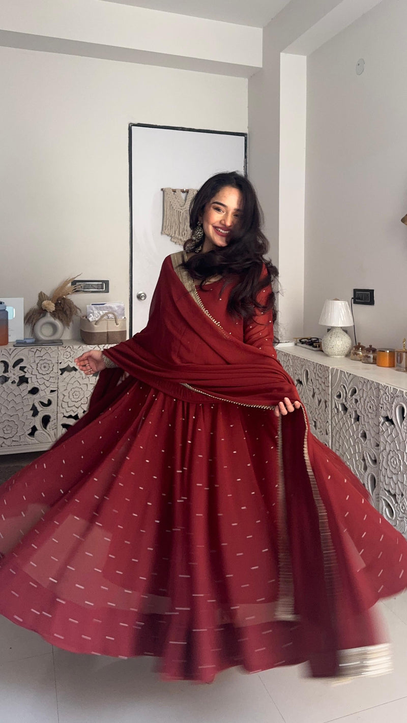 Chand Pure Georgette Anarkali set Jonaya