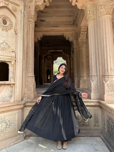 Zara Georgette Anarkali suit set - Jonaya