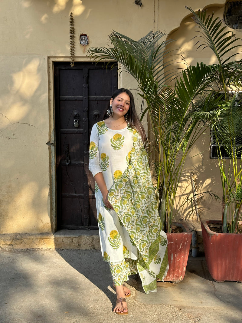 Nimbu mirchi straight suit set - Jonaya