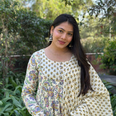 Garden blue Anarkali Gher Suit Set - Jonaya
