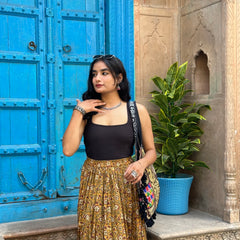 Gold saffron flared skirt - Jonaya