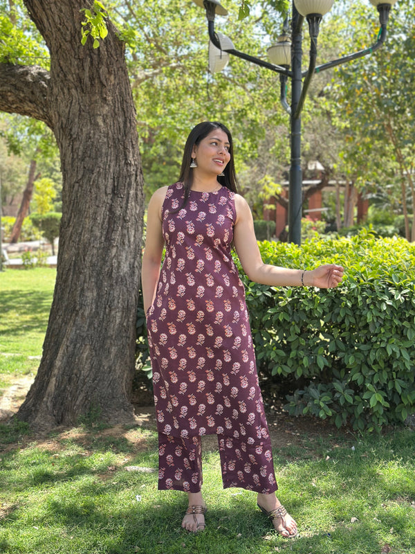 Purple Floral Co-ord Set - Jonaya