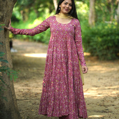 Pink Tier Full flare suit set Jonaya