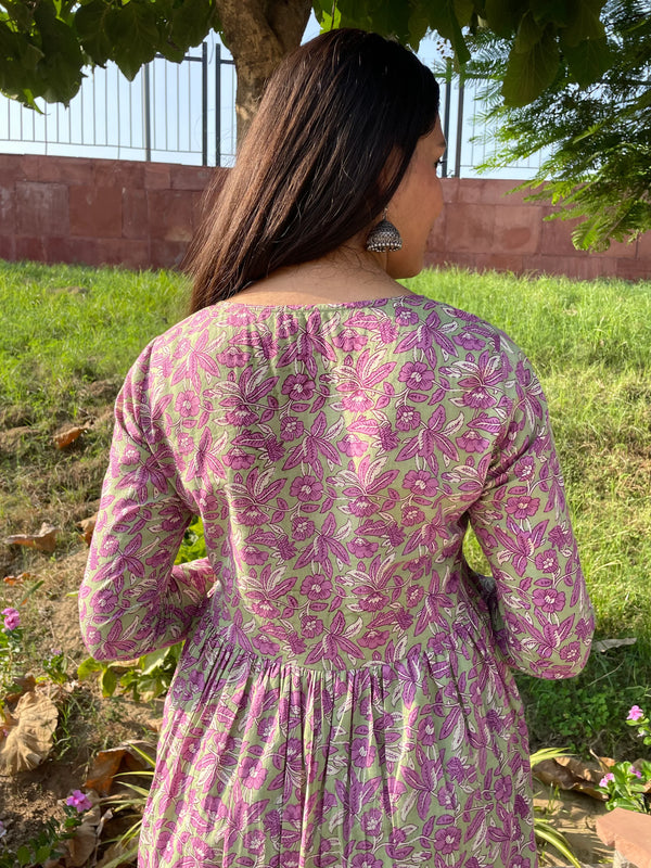 Purple Green Mohini Suit Set - Jonaya