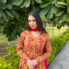 Yellow floral mohini set - Jonaya