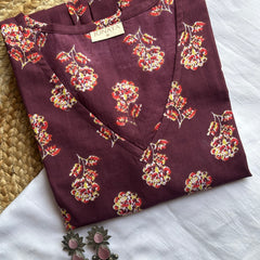 Purple bliss floral full sleeves Peplum top - Jonaya