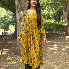 Pretty teal mustard kameez Jonaya