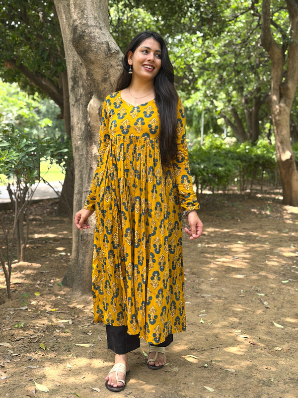 Pretty teal mustard kameez Jonaya