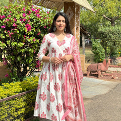 Pink blossom Angrakha suit set - Jonaya