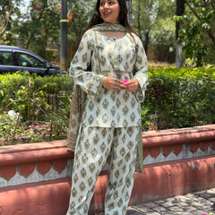 Grey blue farshi salwar set Jonaya