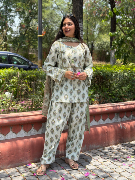 Grey blue farshi salwar set Jonaya